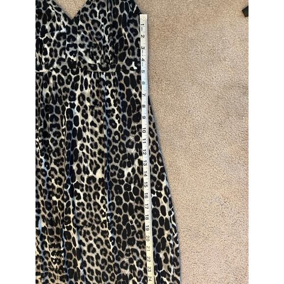 Express Leopard Print Knit Halter Maxi Dress Size S Gray Black Stretch Vacation - Picture 8 of 9